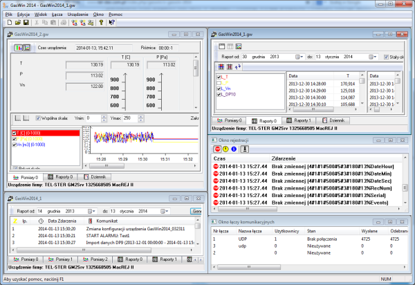 Główne okno programu GasWin firmy TEL-STER Sp. z o.o.