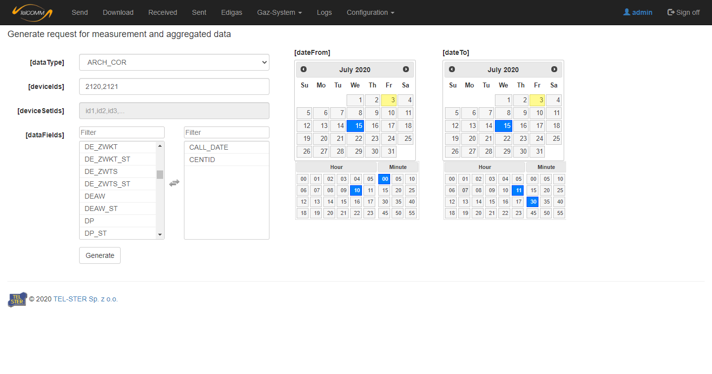 Figure 4. Generate request  GS2TelCOMM |protocol AS4 | AS4 | B2B| Edigas | EDIG@S
