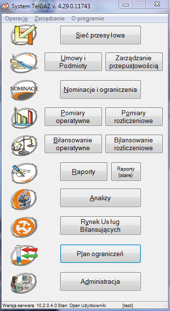 G?ówne okno systemu TelGAZ firmy TEL-STER Sp. z o.o.